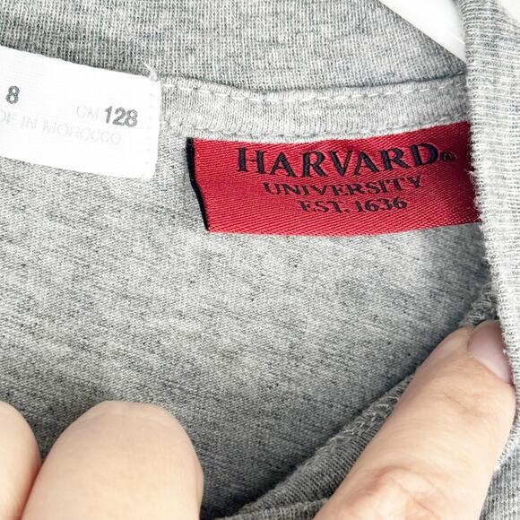Zara HARVARD Spellout College University Muscle Tank Gray Size 8 Cut Off Style - Picture 3 of 8